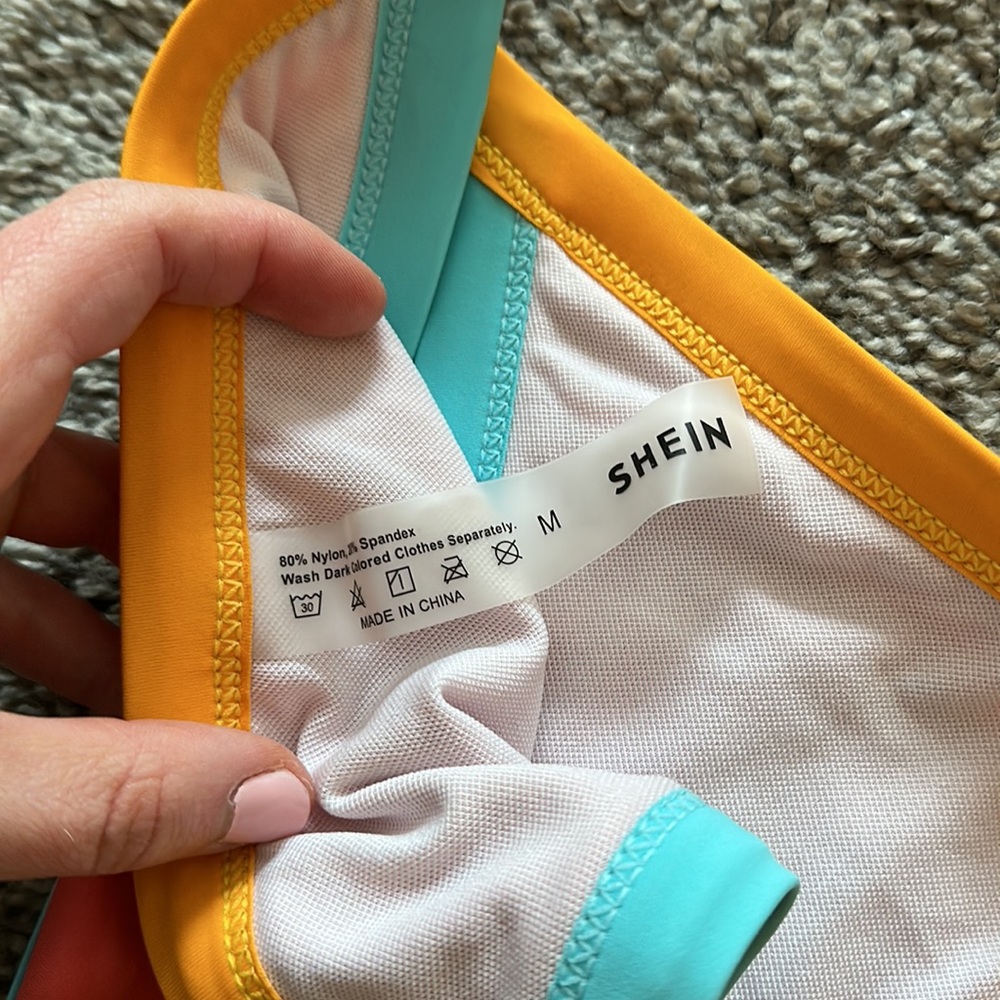 Shein Colorblock Cheeky Bikini Set Size Medium - image 6